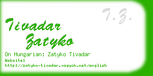 tivadar zatyko business card